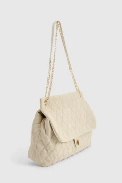 Shoulder Bags|Handbags*boohoo Quilted Brushed Faux Suede Shoulder Bag off white