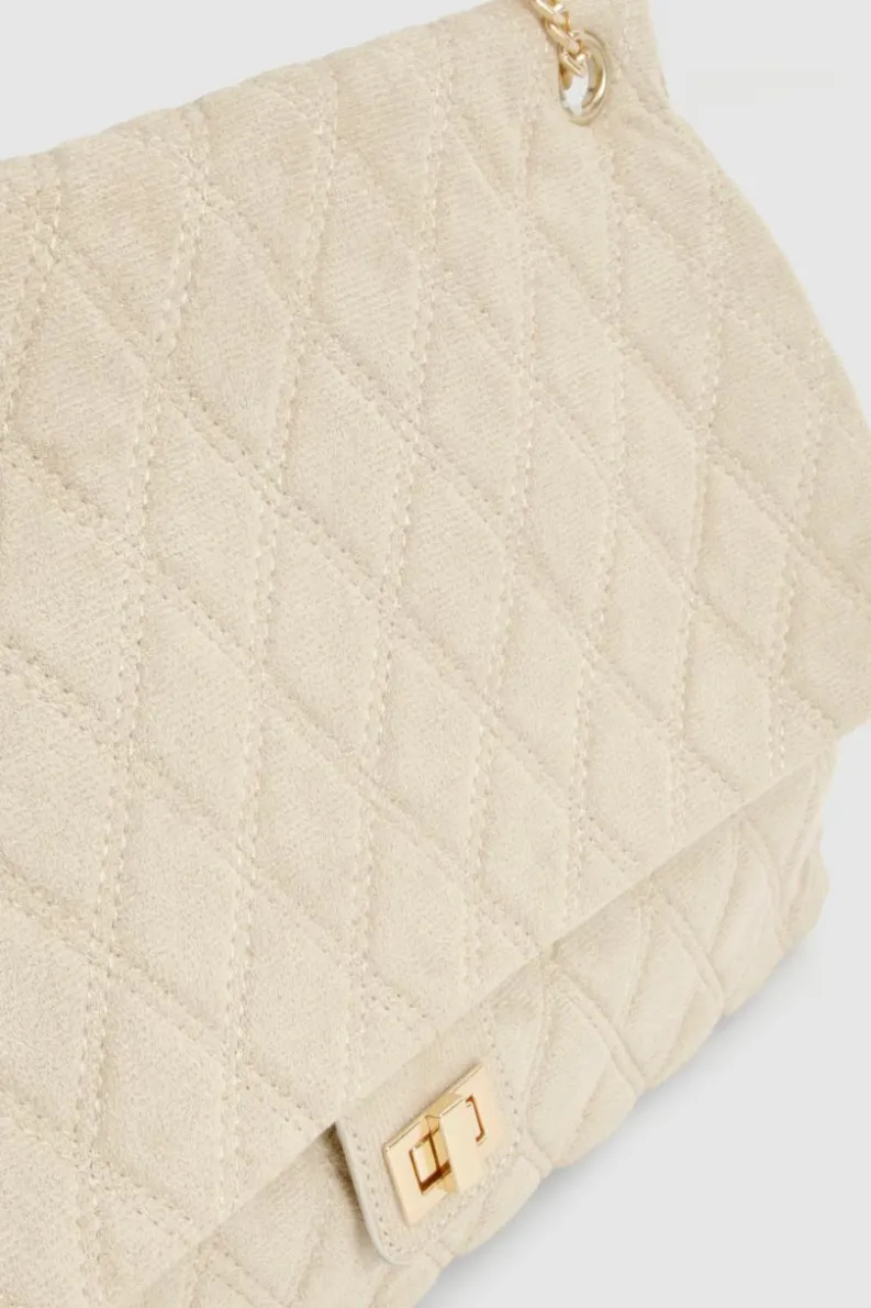 Shoulder Bags|Handbags*boohoo Quilted Brushed Faux Suede Shoulder Bag off white