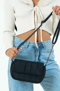 Cross-Body Bags|Handbags*My Accessories London Quilted Nylon Padded Crossbody Black