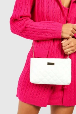 Cross-Body Bags|Clutch Bags*boohoo Quilted Oversized Basic Cross Body Bag cream