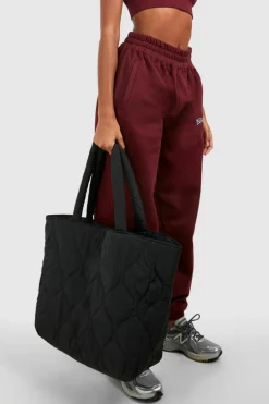 Handbags|Tote Bags*boohoo Quilted Oversized Tote Bag black