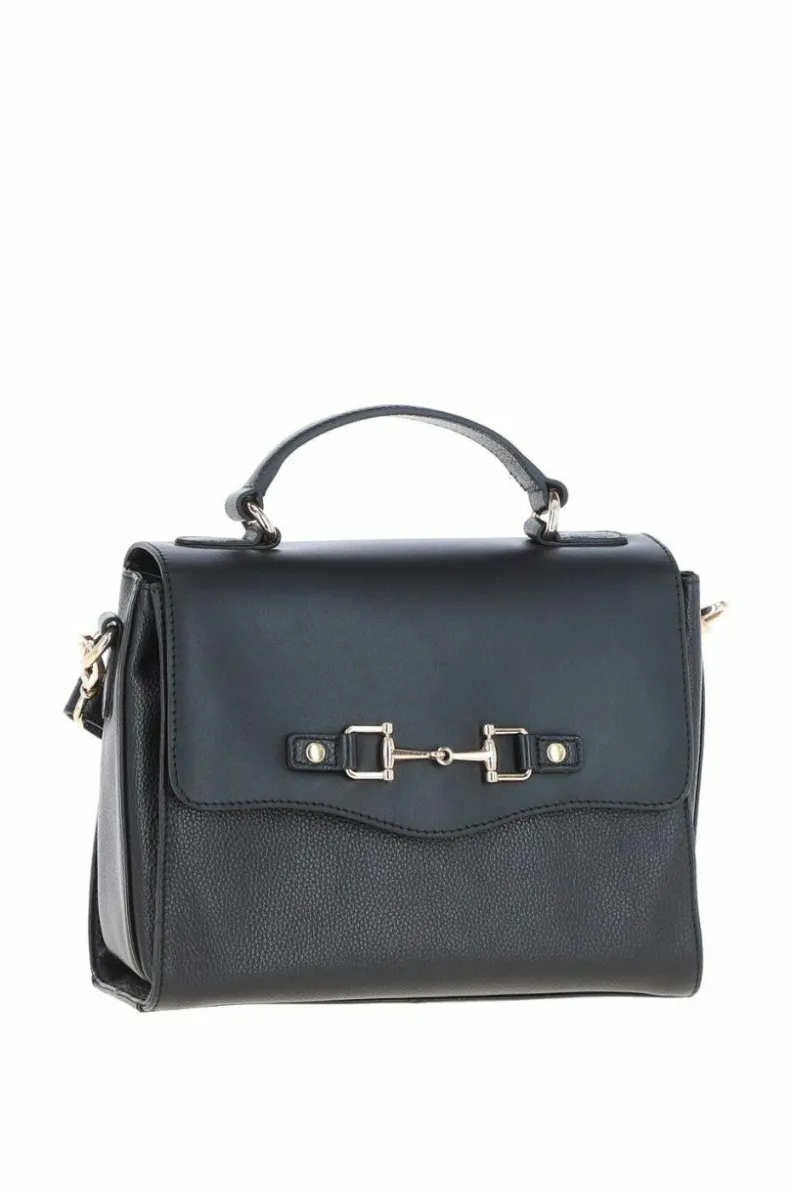 Shoulder Bags*Ashwood Leather Real Leather Flap Over Handbag Black