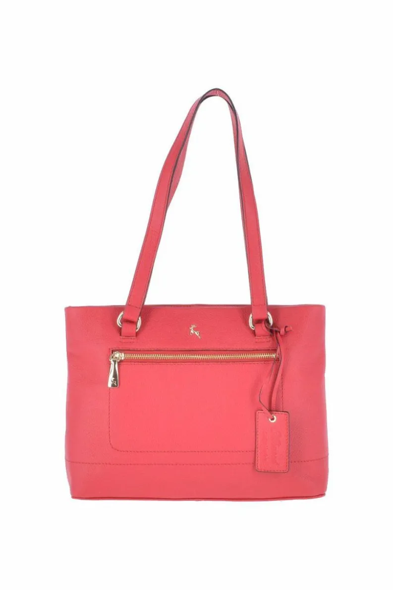 Shoulder Bags*Ashwood Leather Real Leather Medium Handbag Raspberry