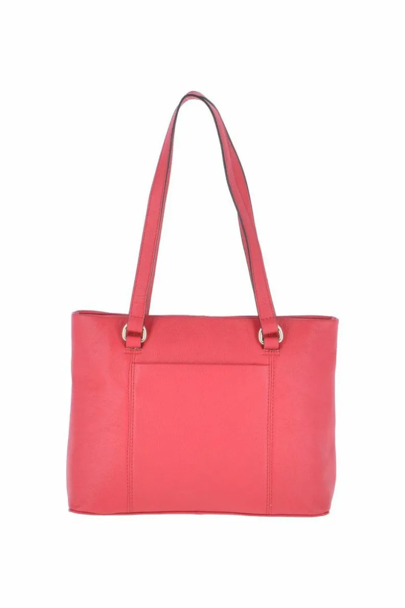 Shoulder Bags*Ashwood Leather Real Leather Medium Handbag Raspberry