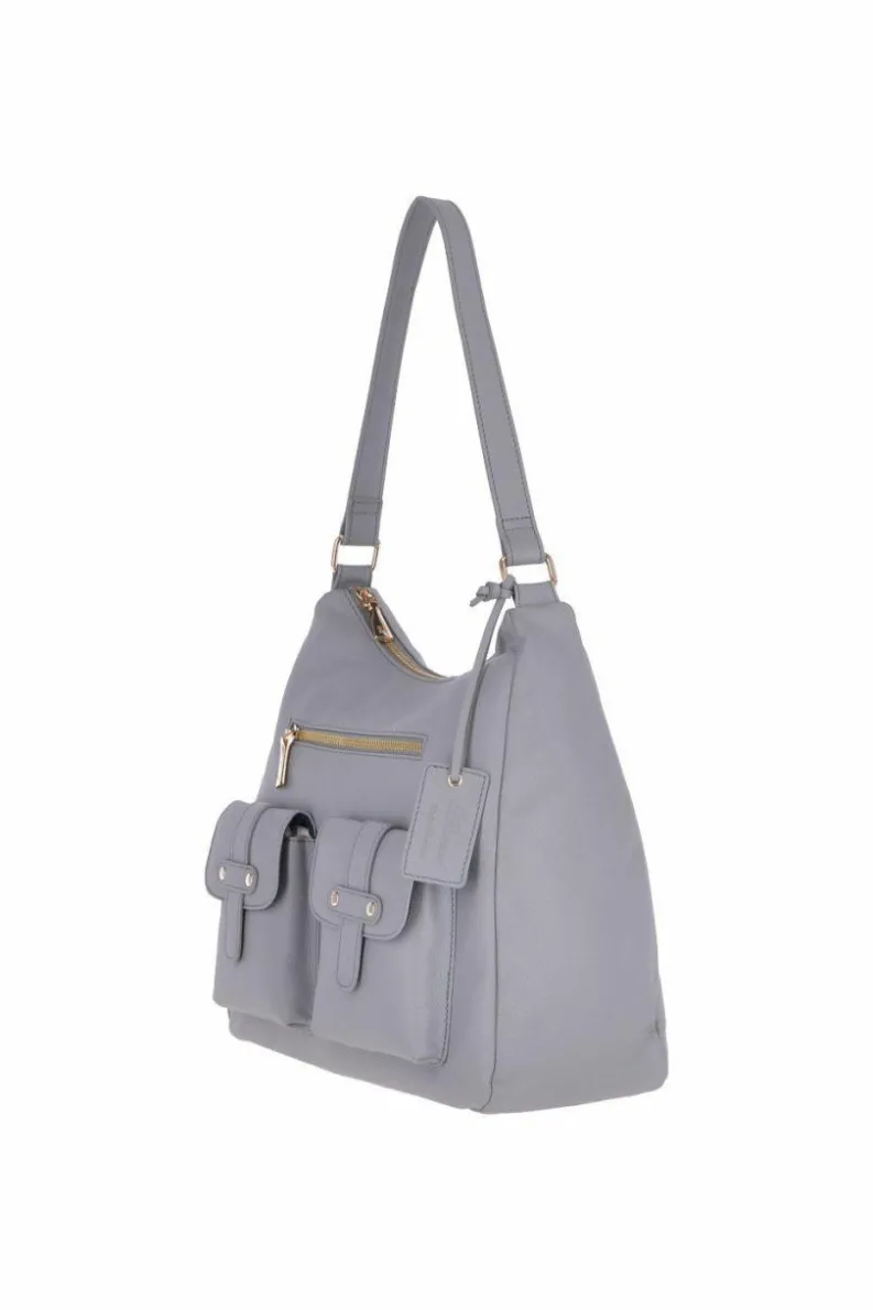 Shoulder Bags*Ashwood Leather Real Leather Medium Shoulder Bag Grey