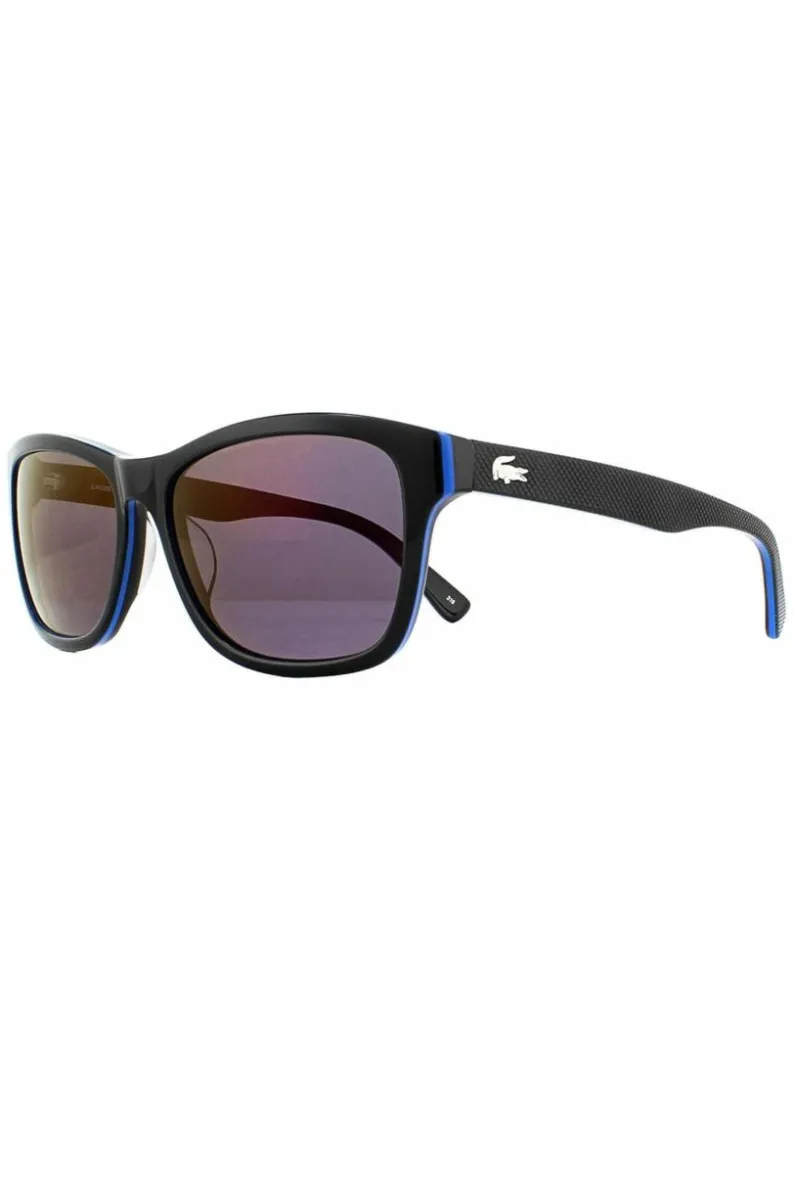 Sunglasses*Lacoste Rectangle Blue Purple Sunglasses Black