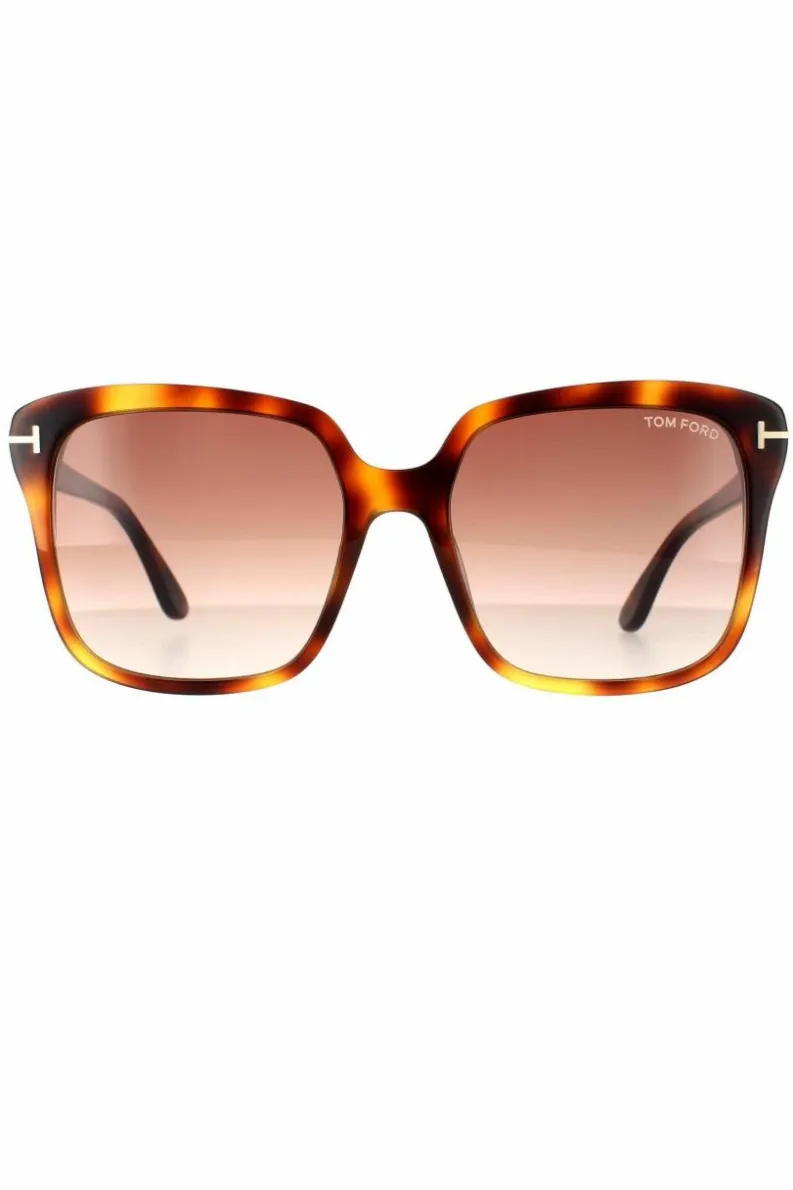 Sunglasses*Tom Ford Rectangle Blonde Havana Gradient Sunglasses Brown