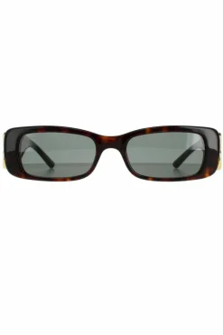 Sunglasses*Balenciaga Rectangle Dark Havana Green BB0096S Brown