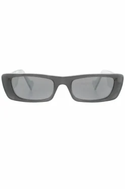 Sunglasses*Gucci Rectangle Silver Sunglasses Grey