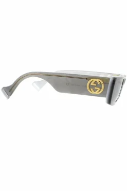 Sunglasses*Gucci Rectangle Silver Sunglasses Grey