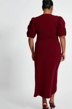 Wrap Dresses|Midi Dresses*Quiz Curve Wrap Midi Dress Red