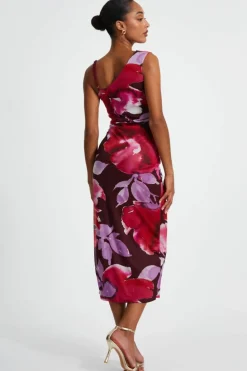 Bodycon Dresses|Midi Dresses*Quiz Floral Midi Dress Red