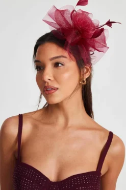 Hair Accessories*Quiz Flower Diamante Headband Fascinator Red