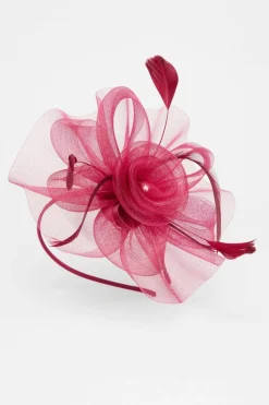 Hair Accessories*Quiz Flower Diamante Headband Fascinator Red