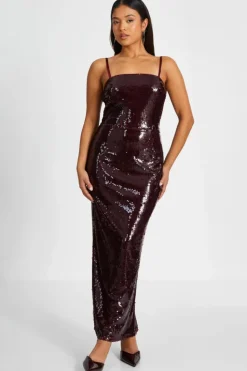 Bodycon Dresses*Quiz Petite Sequin Midaxi Dress Red