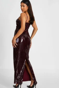 Bodycon Dresses*Quiz Petite Sequin Midaxi Dress Red