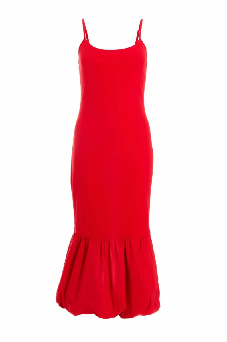 Midi Dresses|Bodycon Dresses*Quiz Puff Ball Midi Dress Red