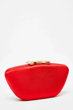 Handbags|Clutch Bags*Quiz Satin Bow Detail Box Bag Red