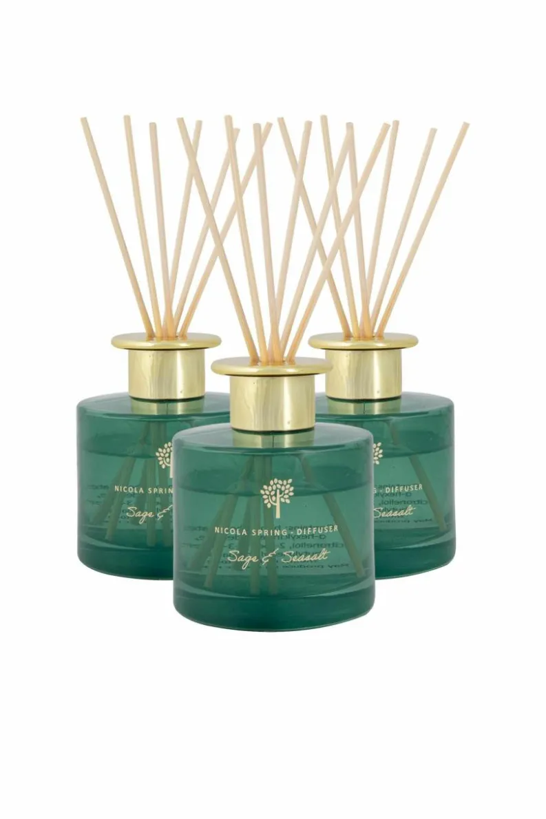 Candles & Diffusers|Candles*Nicola Spring Reed Diffusers 200ml Sage & Seasalt Pack of 3 Green