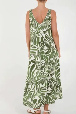 Cami Dresses*HOXTON GAL Relaxed Fit Printed Cami Dress Green