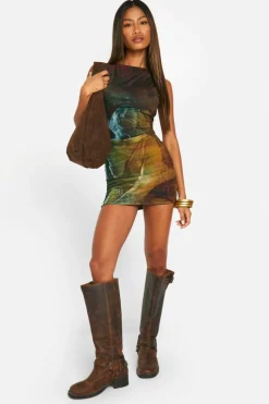 Bodycon Dresses*boohoo Renaissance Mesh Sleeveless Mini Dress multi