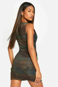 Bodycon Dresses*boohoo Renaissance Mesh Sleeveless Mini Dress multi