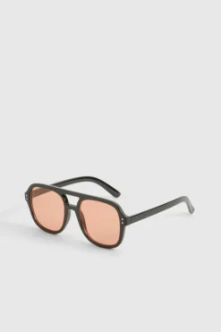 Sunglasses*boohoo Retro Aviator Sunglasses dark brown
