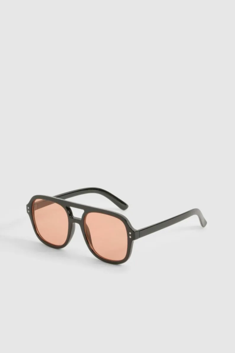 Sunglasses*boohoo Retro Aviator Sunglasses dark brown