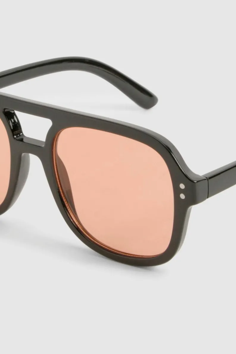 Sunglasses*boohoo Retro Aviator Sunglasses dark brown