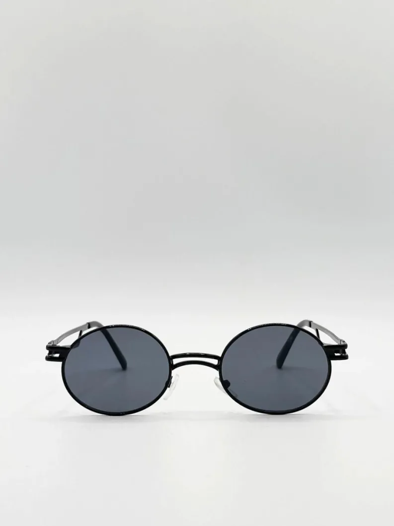 Sunglasses*SVNX Retro Round Sunglasses in Black