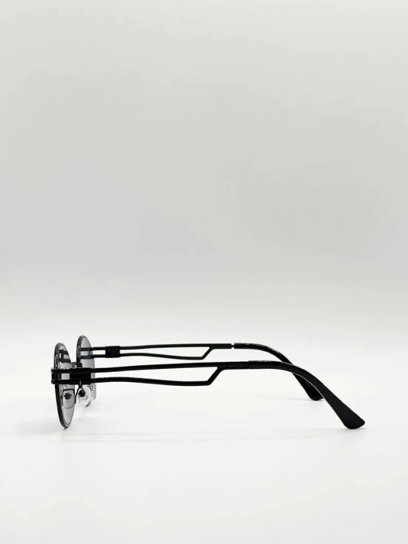 Sunglasses*SVNX Retro Round Sunglasses in Black