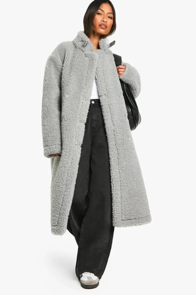 Up To 80% Off Winter Warmers|Aviator Jackets*boohoo Reversible Longline Aviator light grey