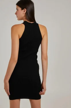 Midi Dresses*Pink Vanilla Rib Bodycon Midi Dress Black
