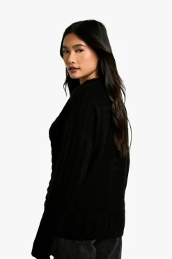 Jumpers|Up To 80% Off Winter Warmers*boohoo ribbed crew neck knitted jumper black