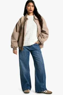 Jumpers|Up To 80% Off Winter Warmers*boohoo ribbed crew neck knitted jumper cream