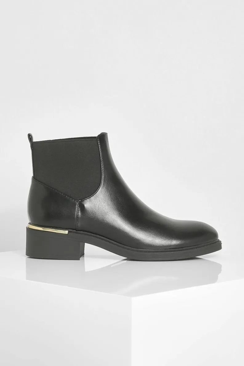 Ankle Boots|Flat Boots*boohoo Ribbed Elastic Chelsea Boots black