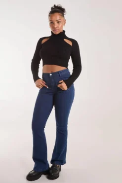 Jumpers|Jumpers & Cardigans*Pink Vanilla Ribbed Roll Neck Jumper With Cut Out Detail Black