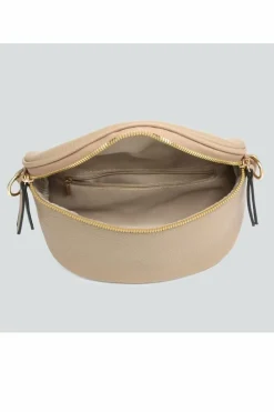Cross-Body Bags|Handbags*Kitise Ribbon Zip Small Bum Bag Style Wide Strap Crossbody Bag Black