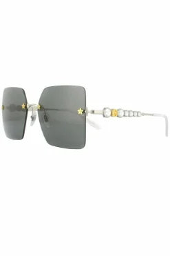 Sunglasses*Gucci Rimless Grey Sunglasses Silver