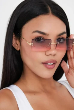 Sunglasses*My Accessories London Rimless Sunglasses Pink