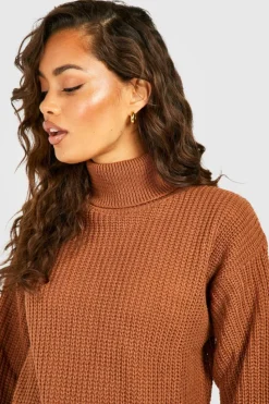 Jumper Dresses|Jumper Dresses*boohoo Roll Neck Fisherman Jumper Dress