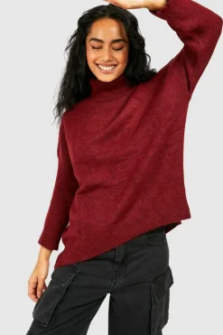 Oversized Jumpers*boohoo Roll Neck Jumper cherry