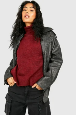 Oversized Jumpers*boohoo Roll Neck Jumper cherry