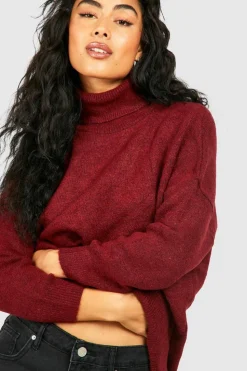 Oversized Jumpers*boohoo Roll Neck Jumper cherry