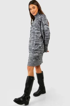 Jumper Dresses|Jumper Dresses*boohoo Roll Neck Knitted Mini Dress mono