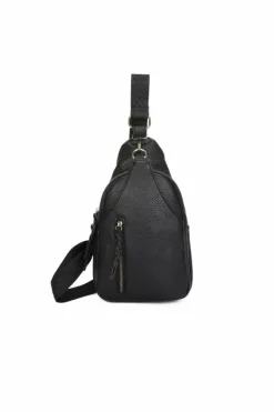 Cross-Body Bags|Handbags*Kitise Rommy Multipockets Sling Cross body Chest Bag With Canvas Strap Black