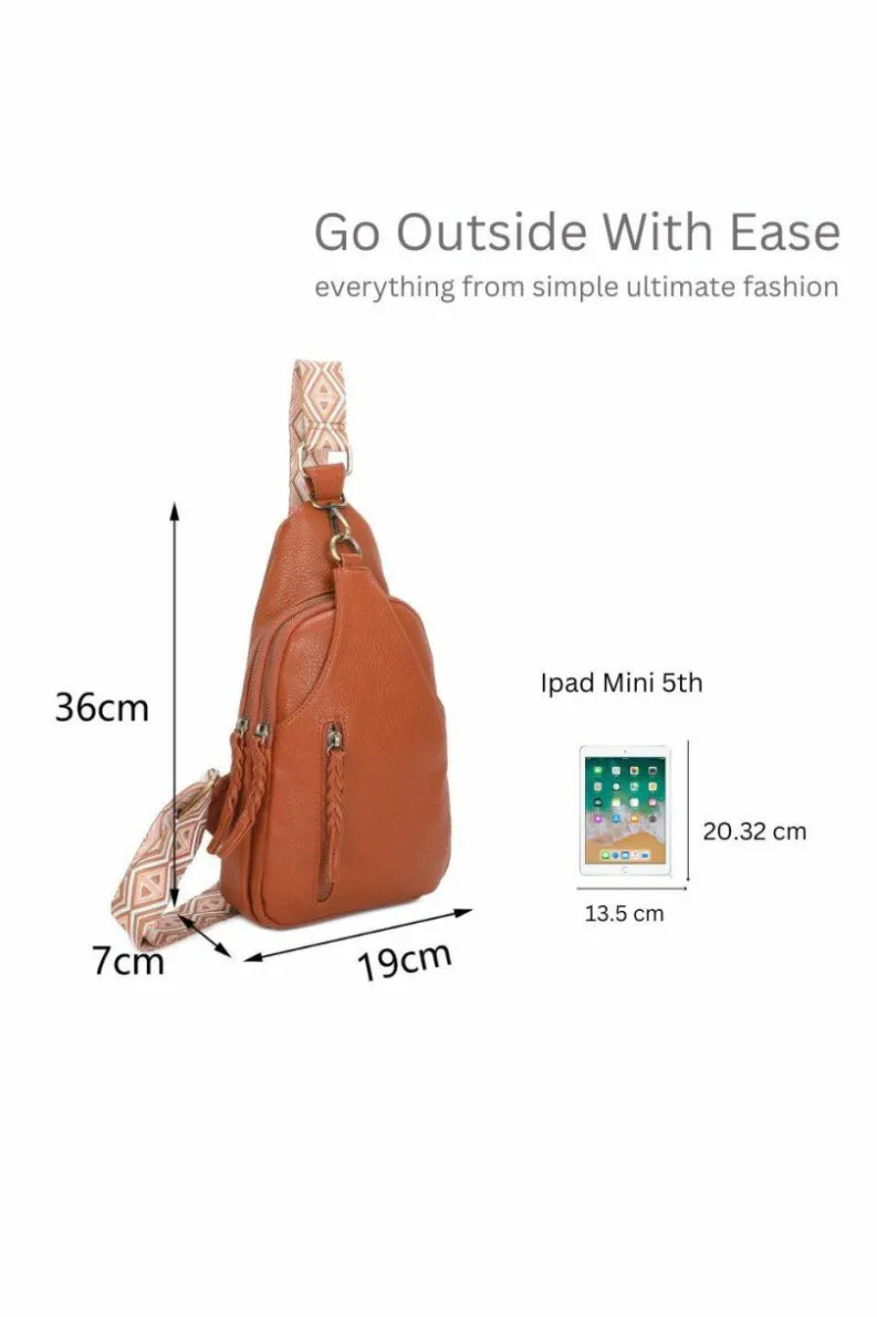 Cross-Body Bags|Handbags*Kitise Rommy Multipockets Sling Cross body Chest Bag With Canvas Strap Black