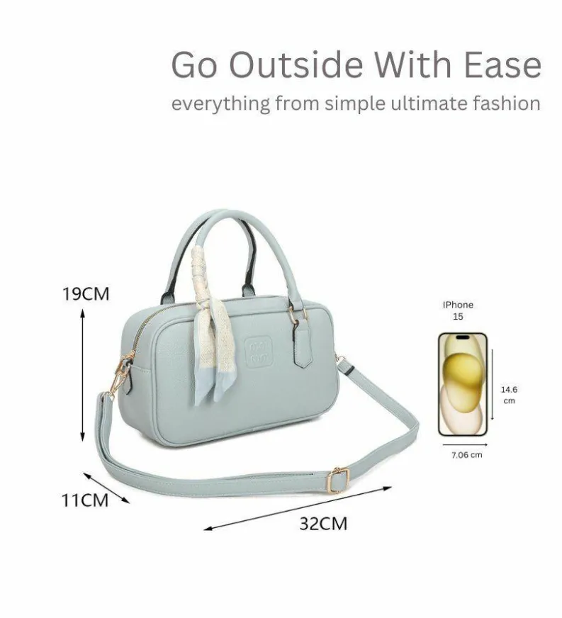 Shoulder Bags|Handbags*Kitise Rommy Top Handle Scarf Accent Hobo Shoulder Bag Beige