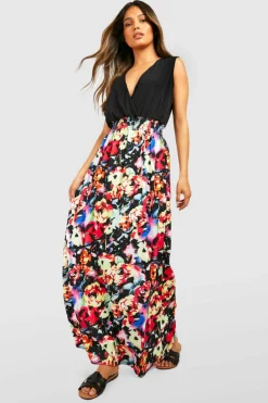 Maxi Dresses|Dresses*boohoo Rose Print Maxi Dress black