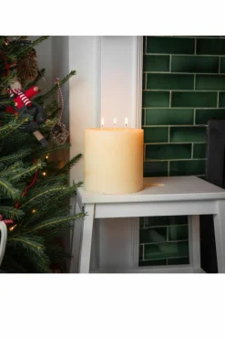 Candles & Diffusers|Candles*Nicola Spring Round 3 Wick Vanilla Pillar Candles - 130 Hours - - Pack of 6 Cream